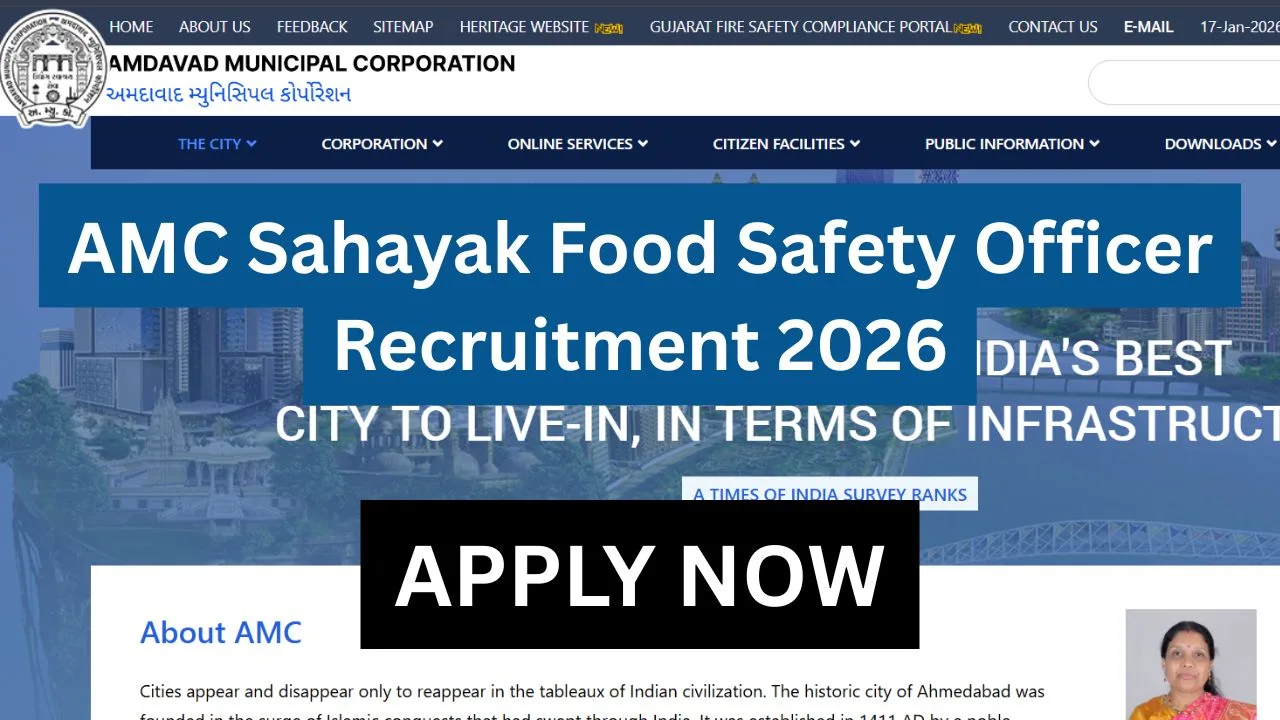 AMC Sahayak Food Safety Officer Recruitment 2026