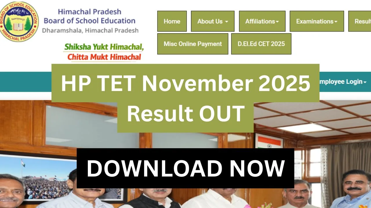 HP TET November 2025 Result