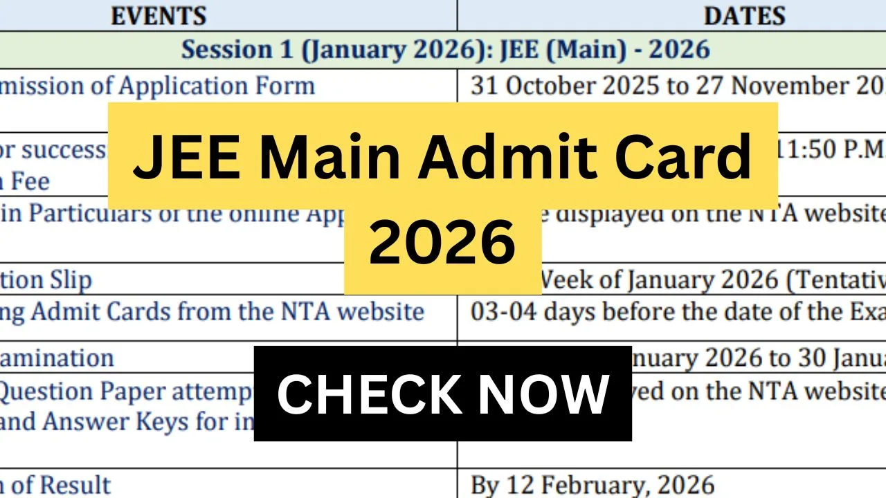 JEE Main Admit Card 2026