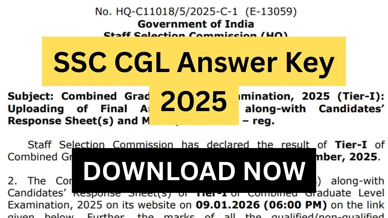 SSC CGL Answer Key 2025